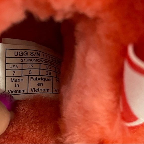 UGG Disco Slides Sandals Pink Cloud Sheepskin Fluff Fur Slingback Strap Logo - Picture 13 of 15